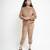 Beige woolen strecthable free size co ord set
