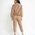 Beige woolen strecthable free size co ord set