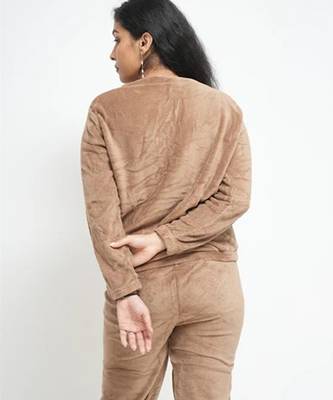 Beige woolen strecthable free size co ord set 5
