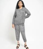 Grey woolen strecthable free size co ord set