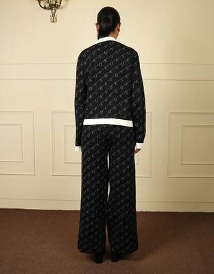 Black imported soft fabric thread free size co ord set 3