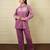 Pink velvet sarwoski embroidery pattern free size co ord set