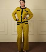 Neon green black imported soft fabric thread free size co ord set