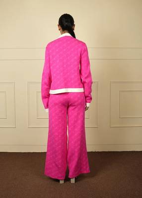 Pinkwhite imported soft fabric thread free size co ord set 3