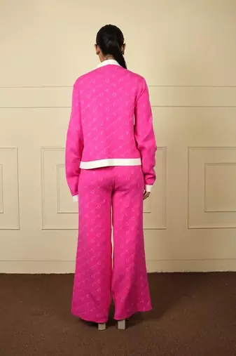 Pinkwhite imported soft fabric thread free size co ord set