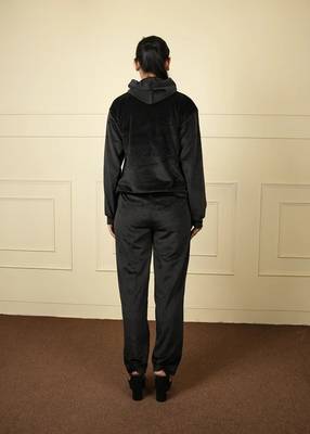 Black velvet supersoft strecthable sarwoski free size co ord set 3