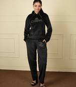 Black velvet supersoft strecthable sarwoski free size co ord set