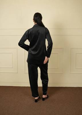 Black velvet sarwoski embroidery pattern free size co ord set 4