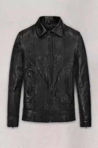 Qawach men pure genuine leather jacket lambskin winter vintage motorcycle biker, black