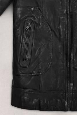 men's black lambskin leather biker jacket vintage inspired look superior 3