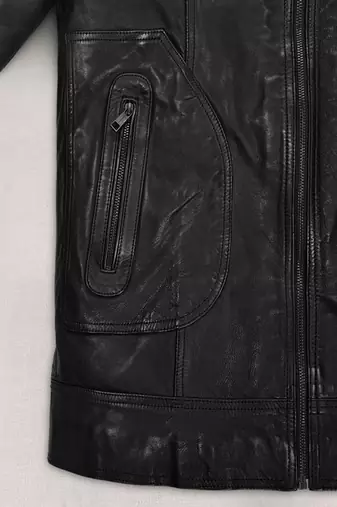 men's black lambskin leather biker jacket vintage inspired look superior