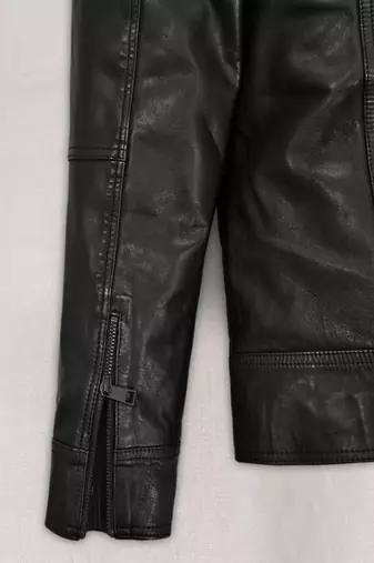men's black lambskin leather biker jacket vintage inspired look superior