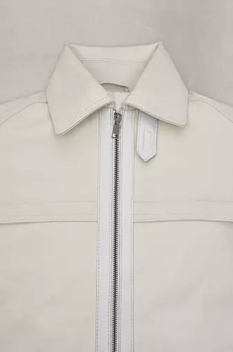 men's white lambskin leather jacket classic zip up style modern
