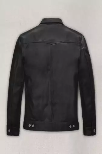 men's black lambskin leather trucker jacket rugged trucker style premium