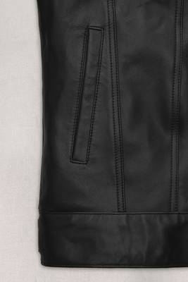 men's black lambskin leather trucker jacket rugged trucker style premium 3