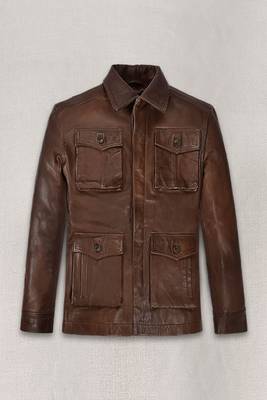 men's brown lambskin leather trucker jacket vintage inspired look 2