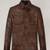 Men’s genuine leather brown  jacket – vintage trucker button-up style coat