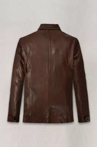 men's brown lambskin leather trucker jacket vintage inspired look