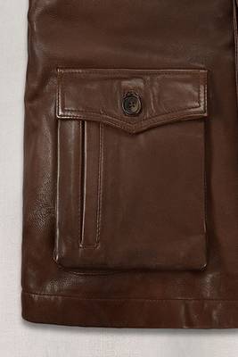 men's brown lambskin leather trucker jacket vintage inspired look 4