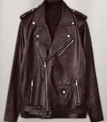 men's burgundy lambskin leather biker jacket classic moto zip style