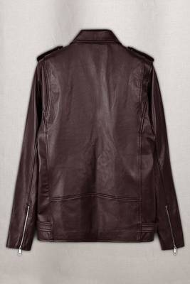 men's burgundy lambskin leather biker jacket classic moto zip style 2