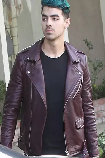 men's burgundy lambskin leather biker jacket classic moto zip style