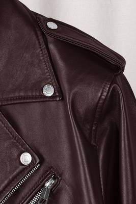 men's burgundy lambskin leather biker jacket classic moto zip style 4