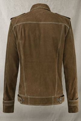 men's brown suede leather jacket classic zip up style superior 3