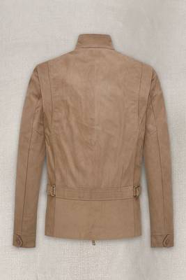men's tan lambskin leather jacket classic zip up style 2