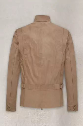 men's tan lambskin leather jacket classic zip up style