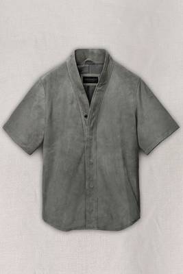 men's gray lambskin leather coat classic zip up style 1