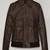 Men’s brown  leather bomber jacket – minimalist zip-up slim fit casual coat