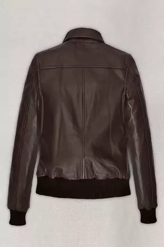 men's brown lambskin leather bomber jacket ribbed cuffs and waist exclusive