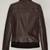 Men’s brown  leather bomber jacket – minimalist zip-up slim fit casual coat