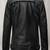 Men’s genuine leather jacket black  – slim fit stand collar cafe racer style