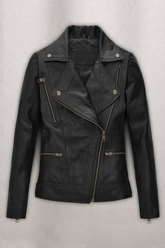 men's black lambskin leather biker jacket classic moto zip style exclusive authentic