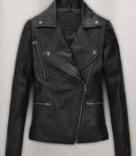 Men’s  leather jacket  black – iconic biker style with  zipper design