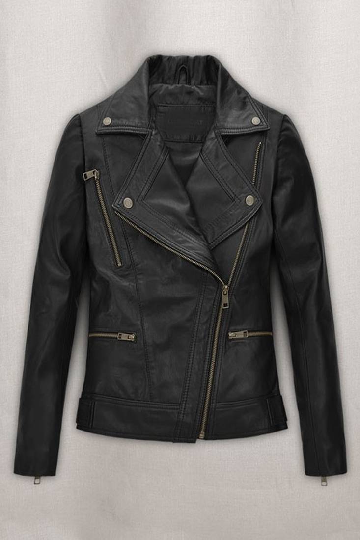 Men’s  leather jacket  black – iconic biker style with  zipper design