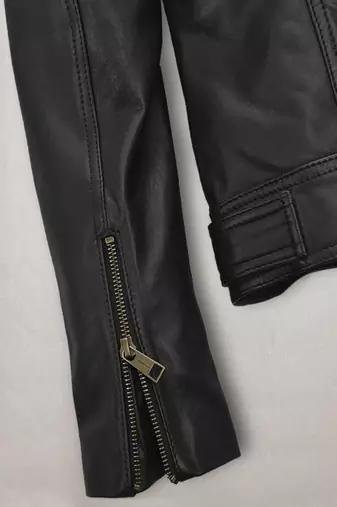 men's black lambskin leather biker jacket classic moto zip style exclusive authentic