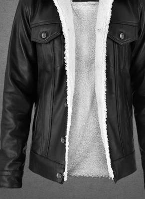 men's black and white lambskin leather jacket classic zip up 1