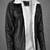 Men’s leather sherpa jacket  black & white – warm fleece lined winter coat, classic stylish outerwear