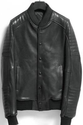 men's black lambskin leather bomber jacket classic button front style 1