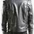 men’s black leather jacket – bomber fit trucker button front outerwear