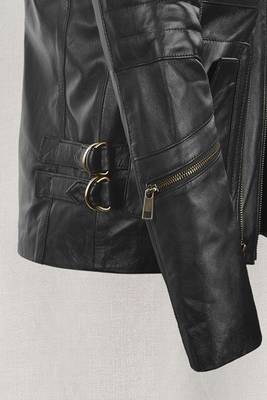men's black lambskin leather biker jacket classic moto zip style exclusive genuine 4