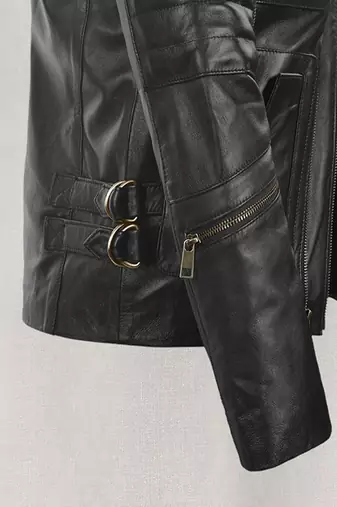 men's black lambskin leather biker jacket classic moto zip style exclusive genuine