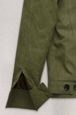 men's green suede leather jacket classic zip up style premium 4