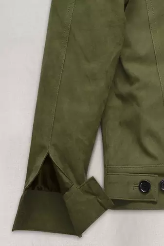 men's green suede leather jacket classic zip up style premium