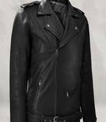 men's black lambskin leather jacket classic zip up style exclusive genuine