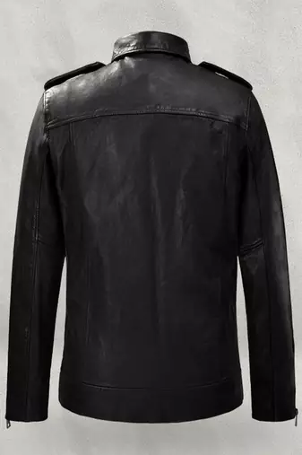 men's black lambskin leather jacket classic zip up style exclusive genuine