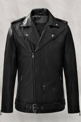 men's black lambskin leather jacket classic zip up style exclusive genuine 4